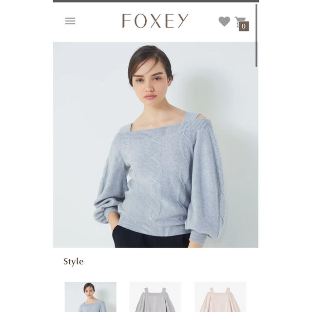 FOXEY(フォクシー)の美品！フォクシーアディアムオフショルダーカシミヤニットトップス レディースのトップス(ニット/セーター)の商品写真