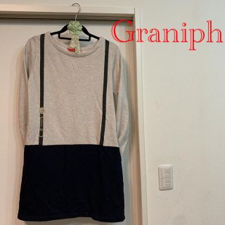 グラニフ(Graniph)の【グラニフ】時計付サスペンダー風⭐︎ワンピース　チュニック(ひざ丈ワンピース)