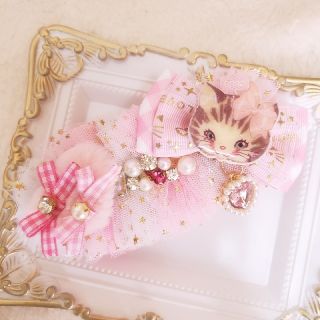 再販♡ハンドメイド♡レジンプラパーツチュールバレッタ-