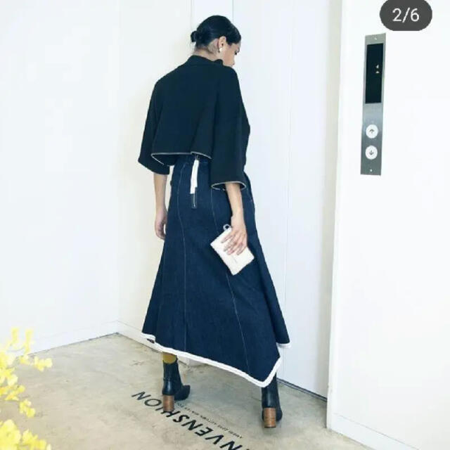 Ameri VINTAGE(アメリヴィンテージ)のameri ribbon denim skirt アメリヴィンテージ  レディースのスカート(ロングスカート)の商品写真