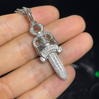 クロムハーツ(Chrome Hearts)の最終値下　クロムハーツ ダブルダガー フルダイヤ 美品(ネックレス)