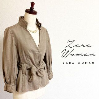 ザラ(ZARA)のZARA☆秋色8分袖リネンジャケット(その他)