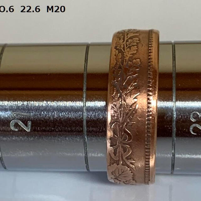 コイン　リング　22.6号　硬貨 メンズのアクセサリー(リング(指輪))の商品写真