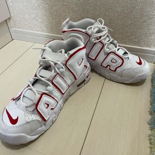 ナイキ(NIKE)の【値下げ交渉あり】ナイキ　エア　モア　アップテンポ　ホワイト/バーシティレッド(スニーカー)