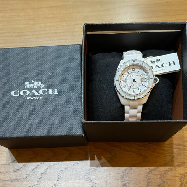 未使用　 COACH 時計 楽天市場】コーチ 腕時計 W514 黒文字盤 ブラック 革 ベルト