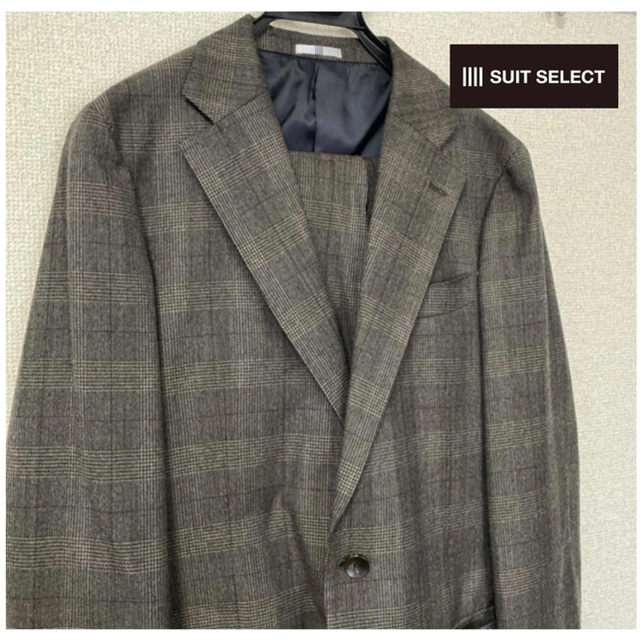 【美品】SUITS SELECT スーツ ブラウン チェック Y7