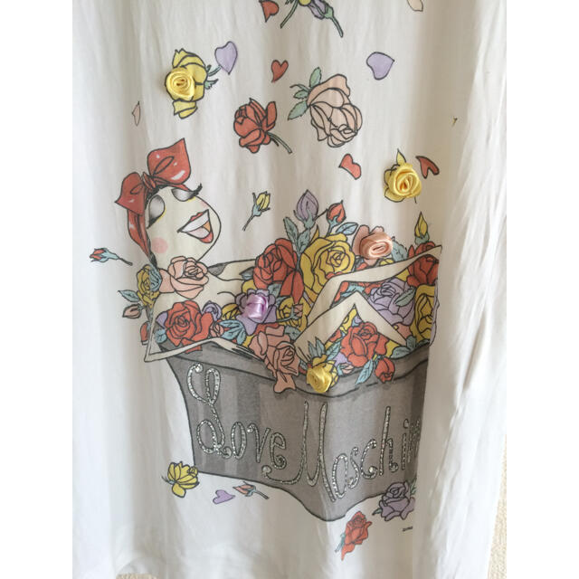 MOSCHINO(モスキーノ)のモスキーノ　ビジュー　カットソー　Tシャツ　リボン レディースのトップス(Tシャツ(半袖/袖なし))の商品写真