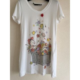 モスキーノ(MOSCHINO)のモスキーノ　ビジュー　カットソー　Tシャツ　リボン(Tシャツ(半袖/袖なし))