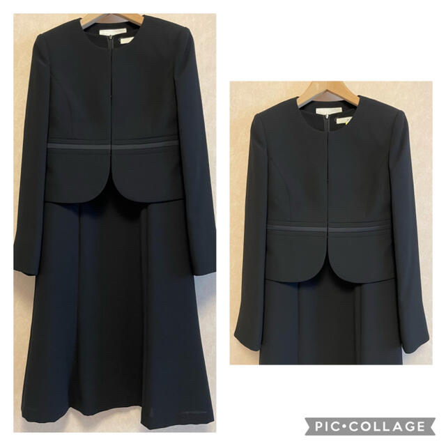 超美品☆ef-de☆喪服ジャケット&ワンピースセット☆黒☆京都大丸購入