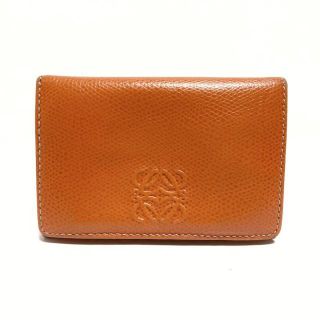 ロエベ(LOEWE)のLOEWE(ロエベ) 名刺入れ - オレンジ レザー(名刺入れ/定期入れ)