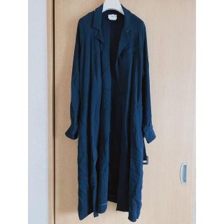 アンドゥムルメステール(Ann Demeulemeester)の【EDUN】薄手ロングトレンチ ブラック×ホワイト(トレンチコート)