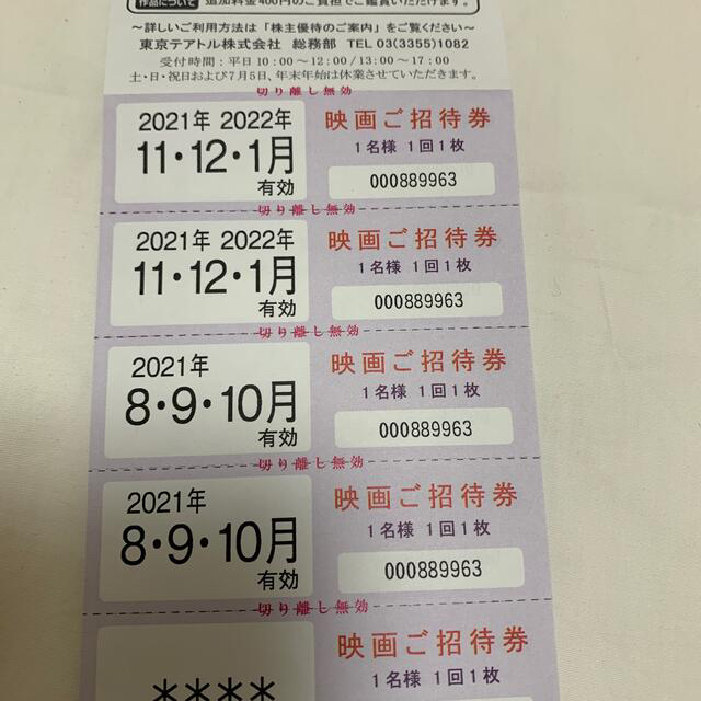 東京テアトルの株主優待券 4枚 チケットの映画(その他)の商品写真
