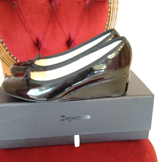 repetto(レペット)の超お買い得レペット黒エナメルバレエ レディースの靴/シューズ(バレエシューズ)の商品写真
