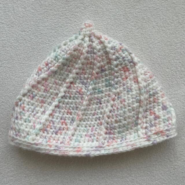どんぐり帽子❤️ホイップ帽子❤️赤ちゃん帽子❤️ニット帽❤️コーラルピンク キッズ/ベビー/マタニティのこども用ファッション小物(帽子)の商品写真