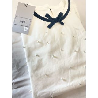 Miumiu パールトリム　リボン　半袖　Tシャツ　XS