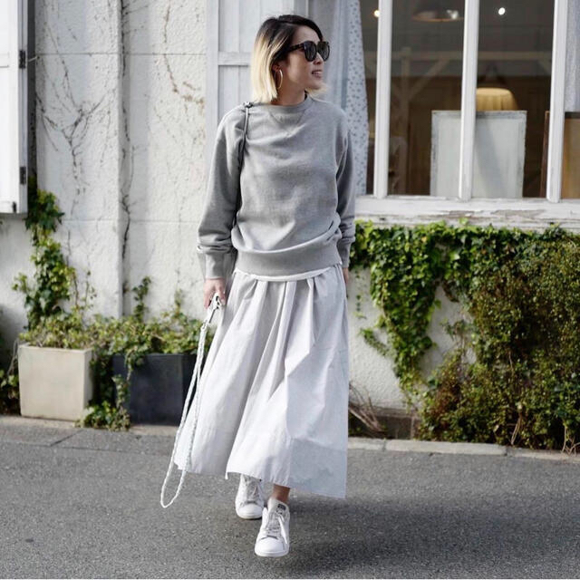 ロングスカート gypsohila Skirt GinghamCheck Grey