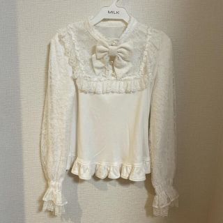 アンジェリックプリティー(Angelic Pretty)のレースリボンカットソー　アイボリー(カットソー(長袖/七分))