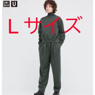 ユニクロ(UNIQLO)の【UNIQLO U】スウェットギャザーパンツ　グリーン L　ユニクロU(カジュアルパンツ)