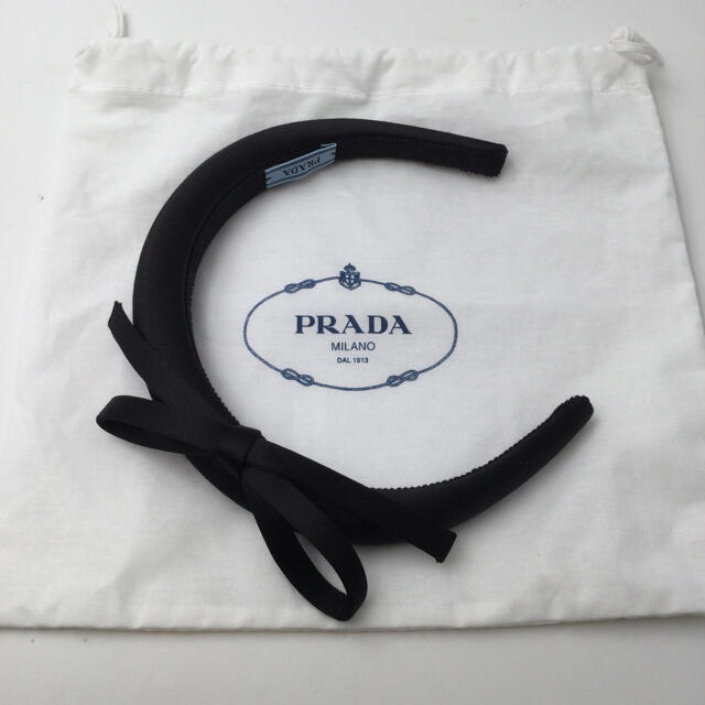 ヘアアクセ PRADA - 未使用 PRADA プラダ リボン付カチューシャ 黒