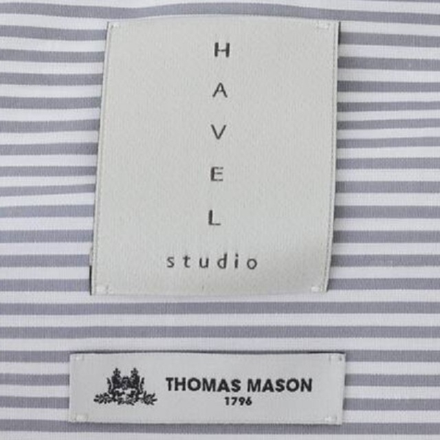 L'Appartement DEUXIEME CLASSE(アパルトモンドゥーズィエムクラス)の希少 HAVEL studio THOMAS MASON ストライプビッグシャツ レディースのワンピース(ひざ丈ワンピース)の商品写真