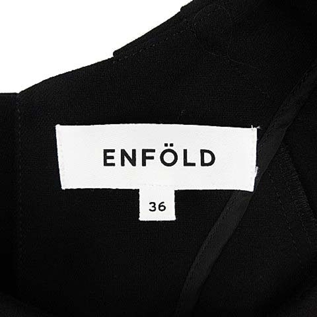 ENFOLD(エンフォルド)のエンフォルド 19AW ブラウス ノーカラー パフスリーブ ウール  S 黒 レディースのトップス(シャツ/ブラウス(長袖/七分))の商品写真