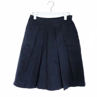 ジルサンダー(Jil Sander)のジルサンダー NAVY フレアスカート ひざ丈 タック シルク混 32 XS 黒(ひざ丈スカート)