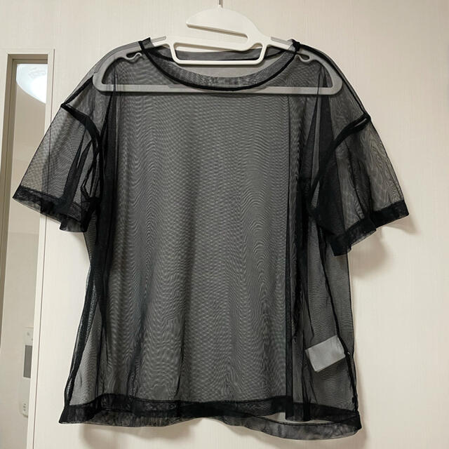 Ray BEAMS(レイビームス)の【美品】Ray BEAMS  チュールシースルーハーフスリーブTシャツ レディースのトップス(Tシャツ(半袖/袖なし))の商品写真