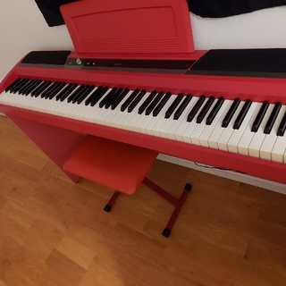 KORG ピアノ　椅子＆鍵盤カバー付き　レッド(電子ピアノ)