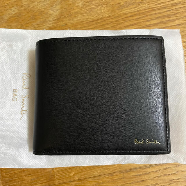 新品未使用 Paul Smith ポールスミス 折り財布 ストライプ 黒