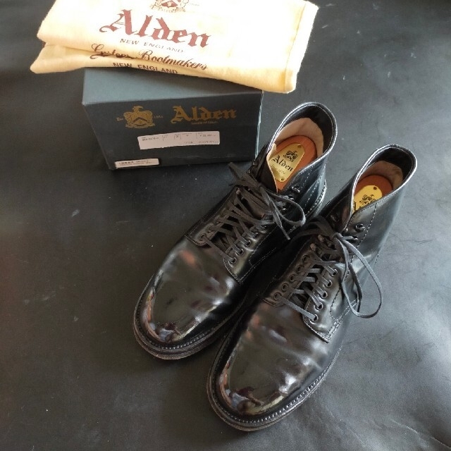 堅実な究極の Alden コードバン ミリタリーラスト 黒色 Alden 7.5D
