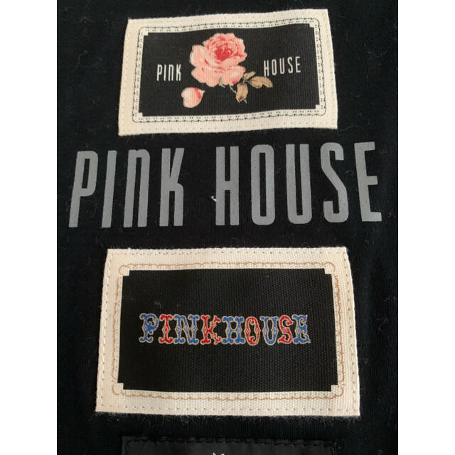 PINK HOUSE(ピンクハウス)のきょろちゃんさま専用PINK HOUSE ワッペン長袖シャツ　黒 レディースのトップス(Tシャツ(長袖/七分))の商品写真