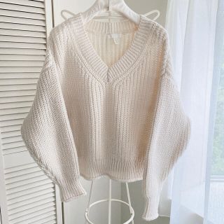 エイチアンドエム(H&M)の◆未使用　H&M ケーブルニット セーター ワイド プルオーバー IVORY(ニット/セーター)