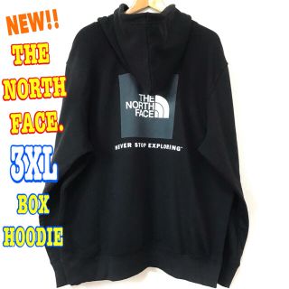 ザノースフェイス(THE NORTH FACE)の黒系 ♪ 新品 ノースフェイス BOX パーカー 黒 3XL 4L ビッグサイズ(パーカー)