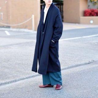 ヨウジヤマモト(Yohji Yamamoto)のka na ta ロングコート(ネイビー)(チェスターコート)