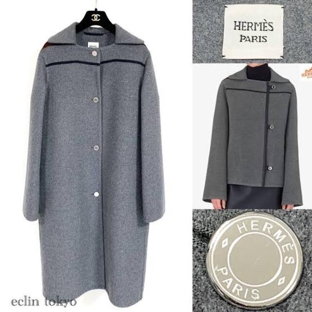 HERMES - 極美品 HERMES エルメス 最高級カシミヤ100% ロングコート E3077
