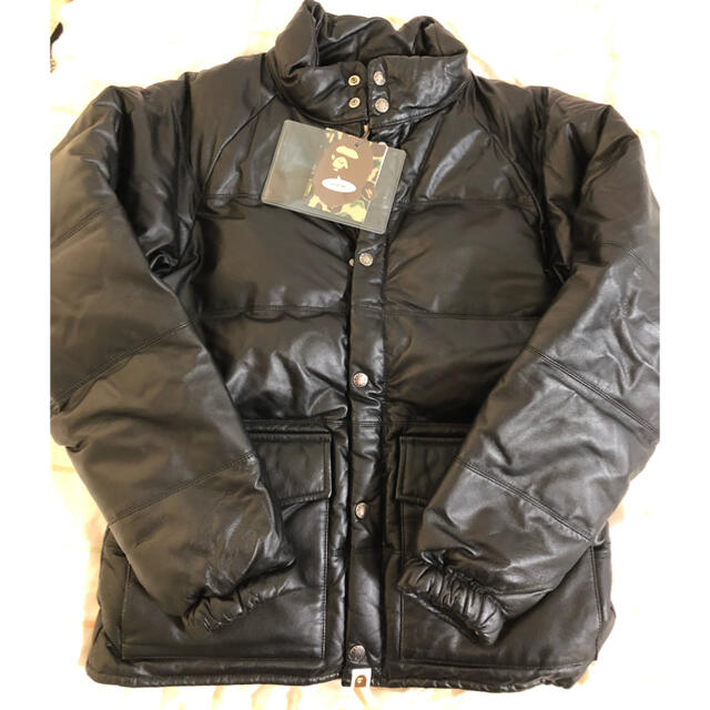 A BATHING APE LEATHER CLASSICダウンジャケット　美品