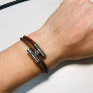 Hermes - エルメス レザーブレスレット ブラウン レザー HERMESの通販