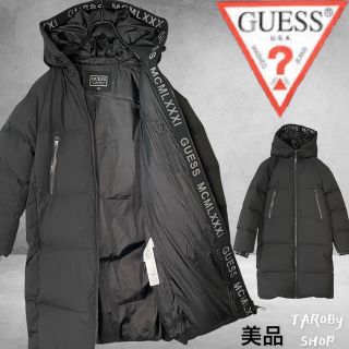 ゲス(GUESS)のGUESS 文字入り　ダウンコート　レディース　XS 美品(ダウンコート)