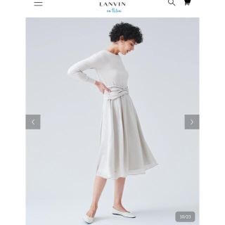 ランバンオンブルー(LANVIN en Bleu)の☆未使用☆LANVIN en Bleuミモレ丈ワンピース(グレー サイズ38)(その他)