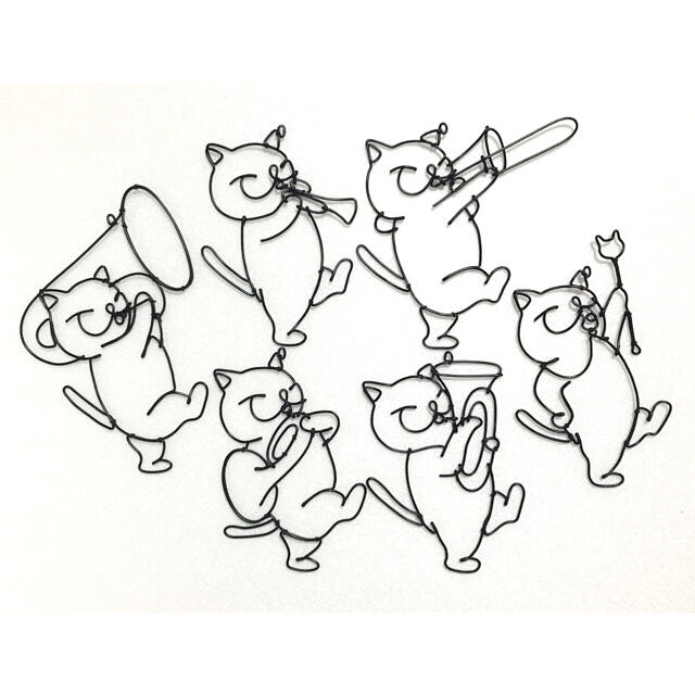 壁掛けワイヤーアート ワイヤークラフト 猫 ガーランドの通販 by PONDA