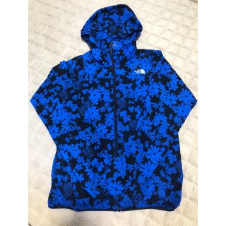 ザノースフェイス(THE NORTH FACE)のノースフェイス　ウインドシェル　青　花柄　登山　ランニング(ナイロンジャケット)