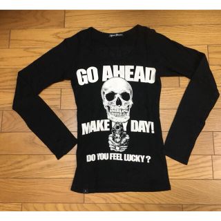 ヒステリックグラマー(HYSTERIC GLAMOUR)の中古ヒステリックグラマー長袖カットソー黒ドクロ髑髏ピストル銃(カットソー(長袖/七分))