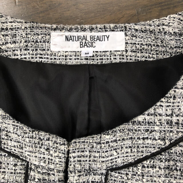 NATURAL BEAUTY BASIC(ナチュラルビューティーベーシック)のNATURAL BEAUTY BASIC ツイードスカートセットアップ　M レディースのフォーマル/ドレス(スーツ)の商品写真