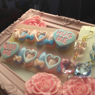 ♡ピアスset♡ジェルネイルチップ12枚♡ブルー×ピンク♡ コスメ/美容のネイル(つけ爪/ネイルチップ)の商品写真