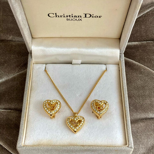 Christian Dior(クリスチャンディオール)の美品✨クリスチャンディオール ❤️ヴィンテージ ネックレス ＆ イヤリングセット レディースのアクセサリー(ネックレス)の商品写真