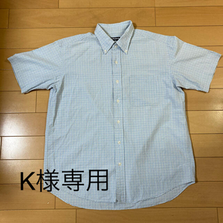 ユニクロ(UNIQLO)のユニクロ　メンズ半袖シャツ　XL ブルー(シャツ)
