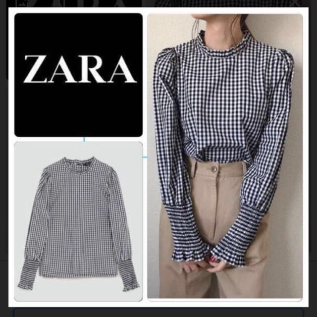 ZARA(ザラ)のZARA ギンガムチェックブラウス レディースのトップス(シャツ/ブラウス(長袖/七分))の商品写真