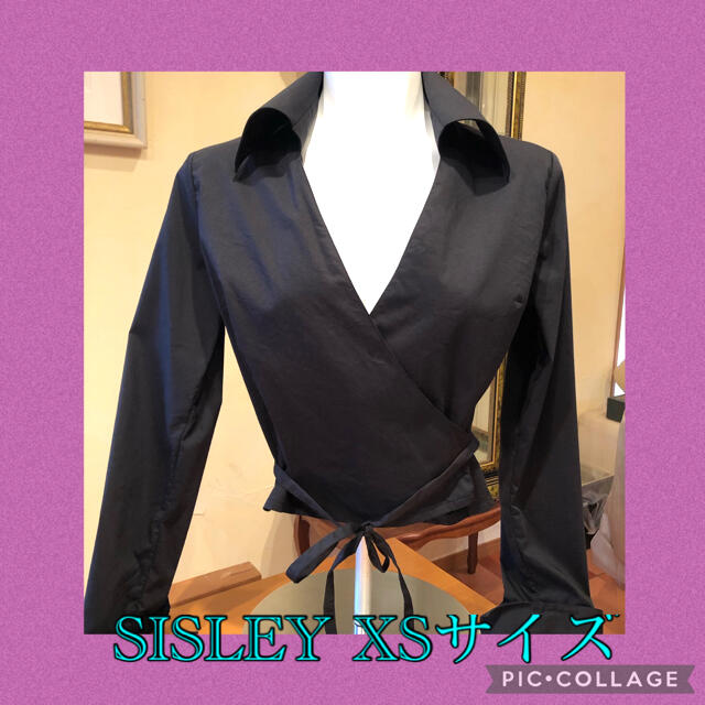 Sisley(シスレー)のたむたむ様専用　シスレー❤️カシュクール　シャツ　黒 レディースのトップス(シャツ/ブラウス(長袖/七分))の商品写真