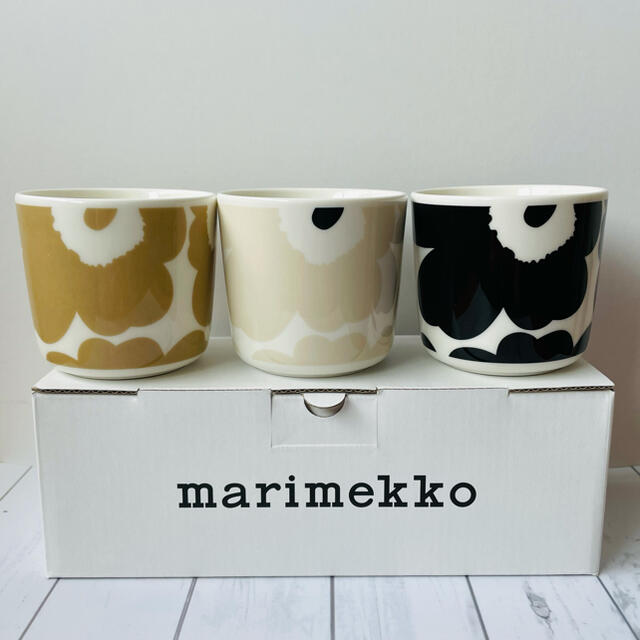 新品 marimekko マリメッコ Unikko ウニッコ ラテマグ 3個インテリア/住まい/日用品