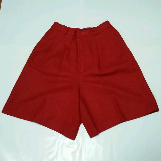 【美品】赤キュロットスカート(ハーフパンツ) wool